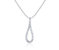 Teardrop Shaped CZ Silver Necklace SPE-3311